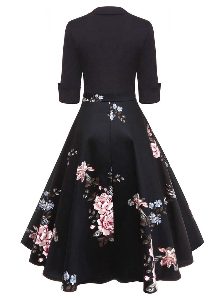 [US Warehouse] 1950s Floral Patchwork Dress