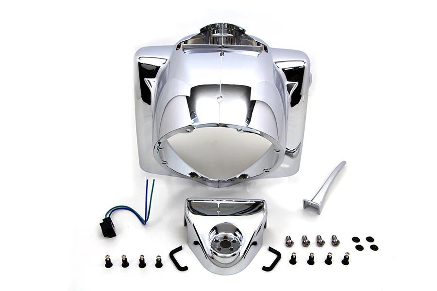 Headlamp Nacelle Cowl Assembly Chrome For HarleyDavidson Road King 19