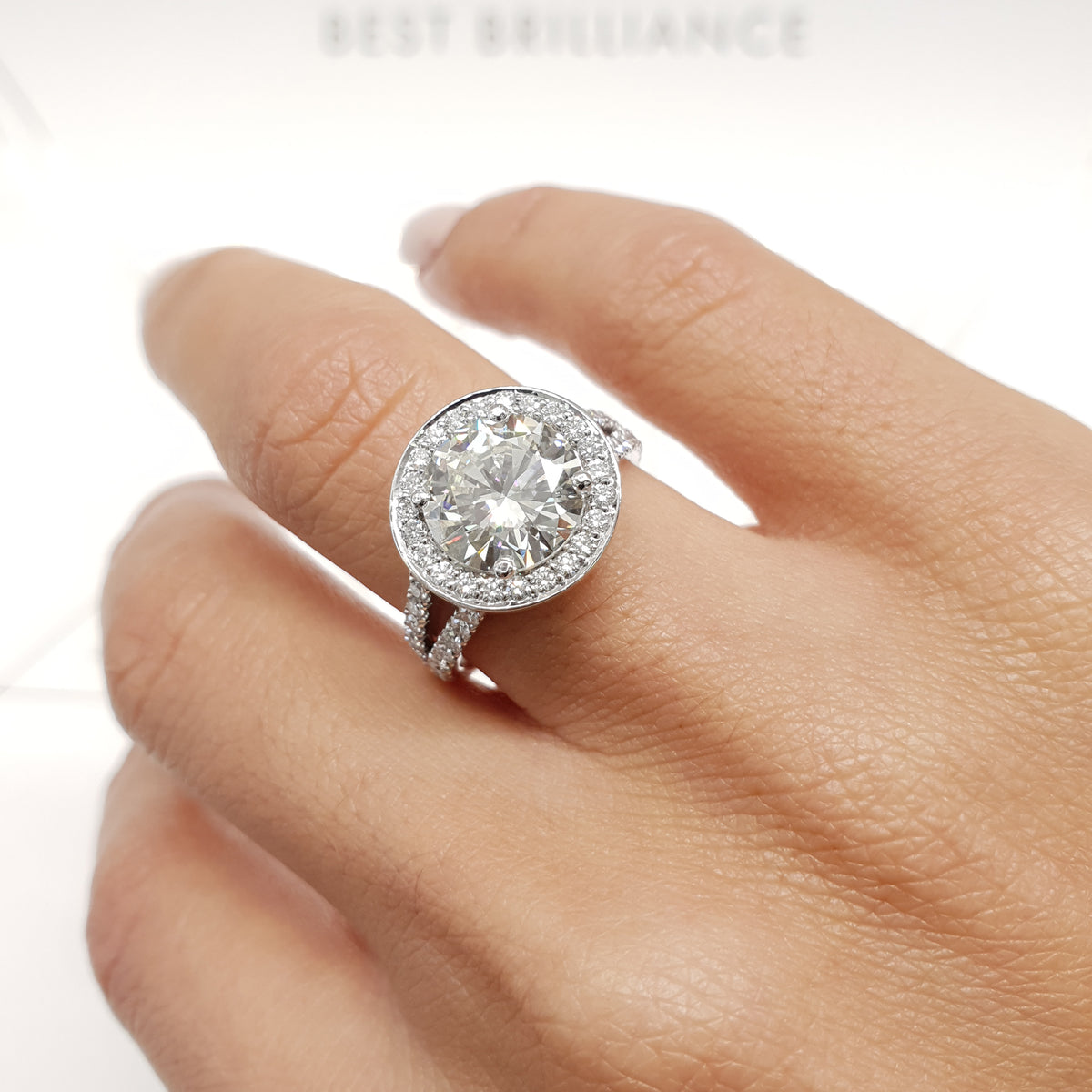 The Camilla Engagement Ring - 2.75 CARAT ROUND BRILLIANT CUT HALO Diam