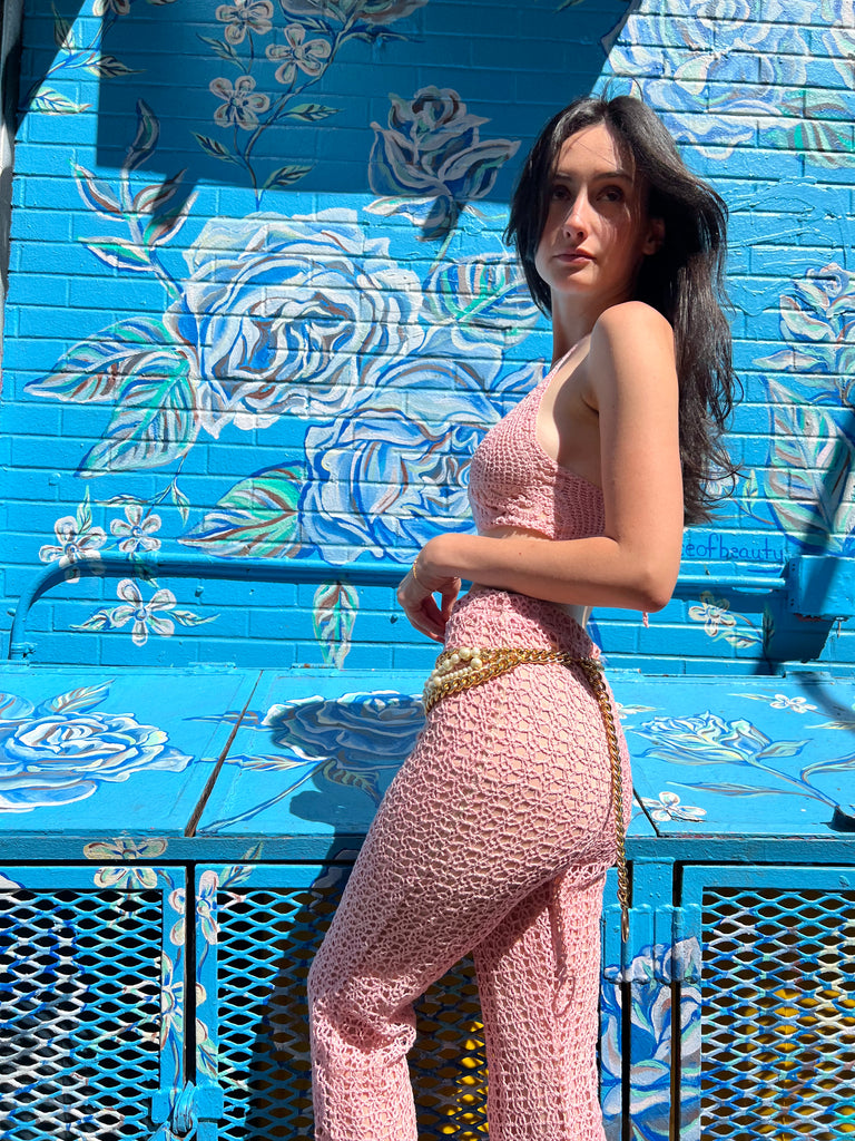 Crochet Pants - Light Pink