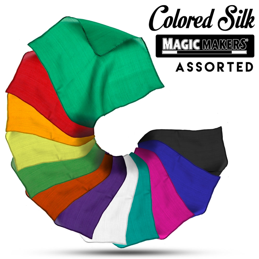 SILK 12" INCH FOR MAGIC TRICKS ILLUSIONS ASSORTED COLORS ARE AVAILABLE SILKS 