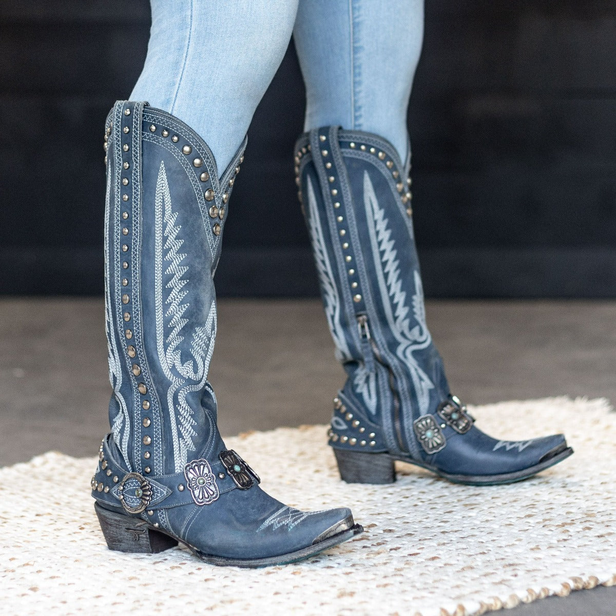 Lane SILVER MESA BOOTS DISTRESSED MIDNIGHT BLUE