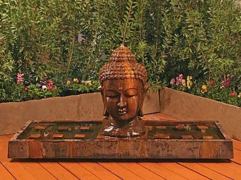 Buddha Head Outdoor Fountain - Large