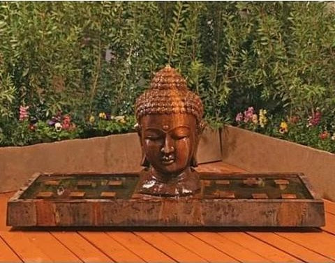 Buddha Head Outdoor Fountain - Large