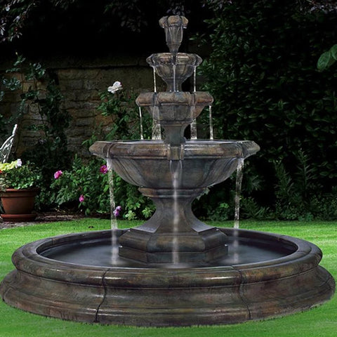 Grande Kensington Three Tier Fountain in Pool