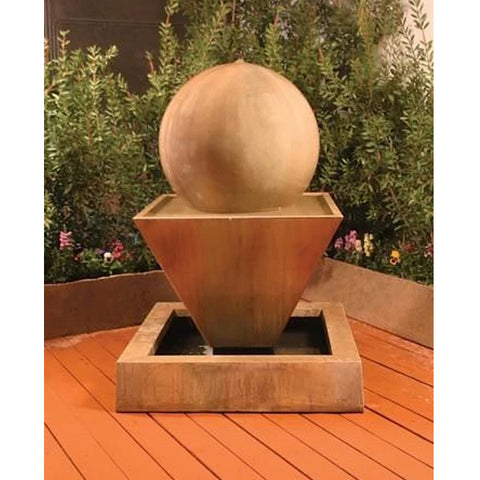 Large Oblique Outdoor Fountain with Ball