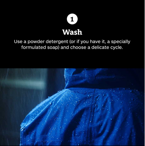 Wash your rain jacket (shell)