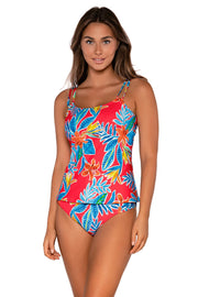 Front view of Sunsets Swimwear Tiger Lily Taylor Tankini Top