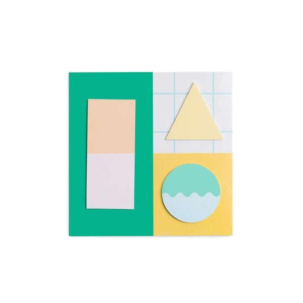 Poketo Geometric Sticky Notes- Green