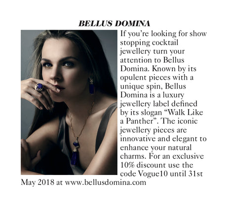 Bellus Domina jewellery in Vogue 