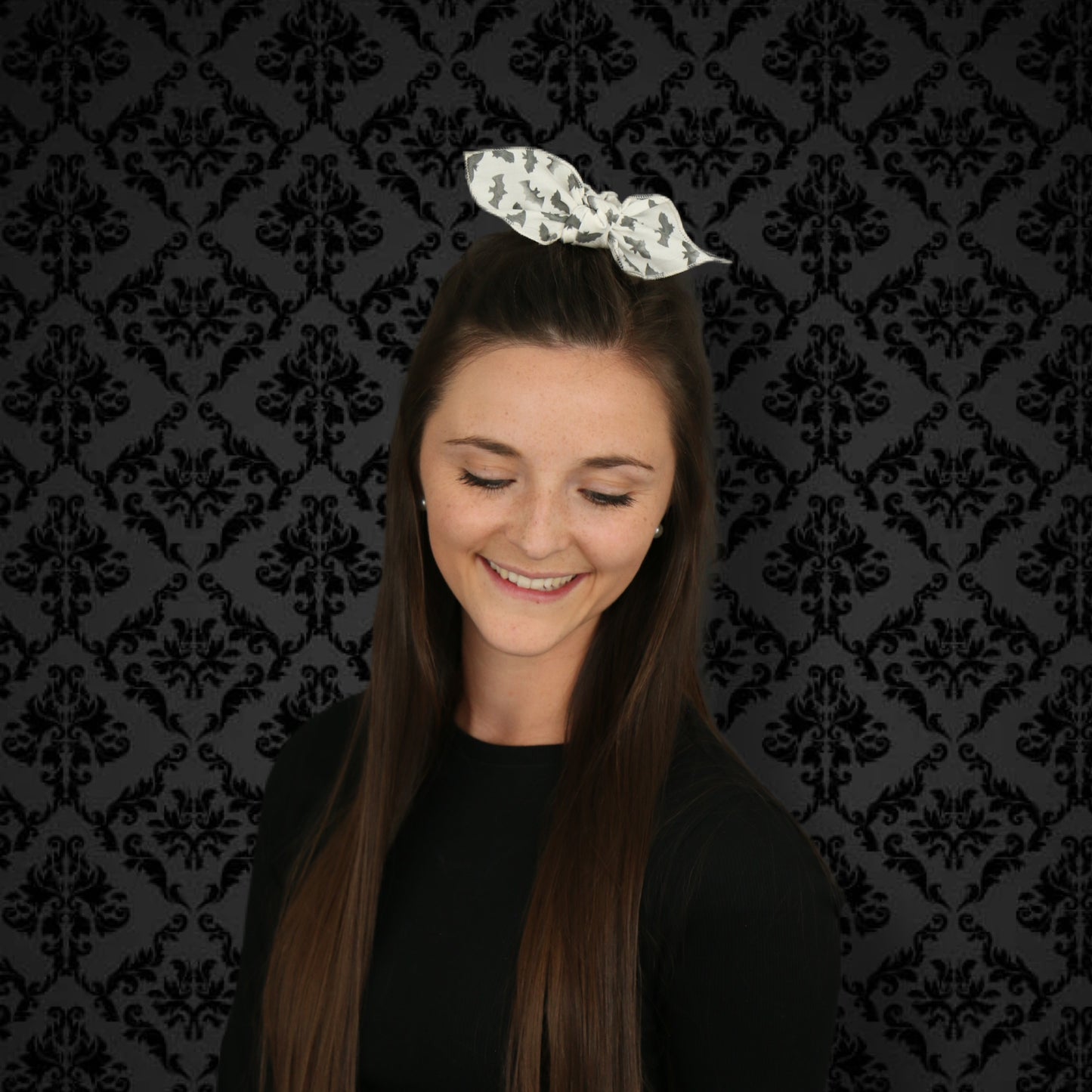 Neutral Watercolor Bats - Fancy Scrunchie
