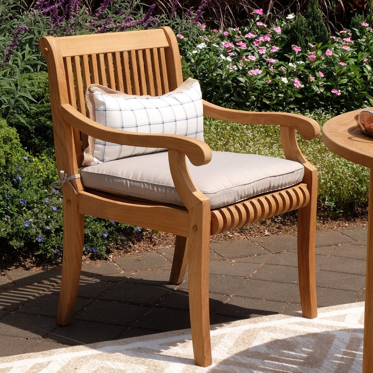 beige outdoor dining chair cushions