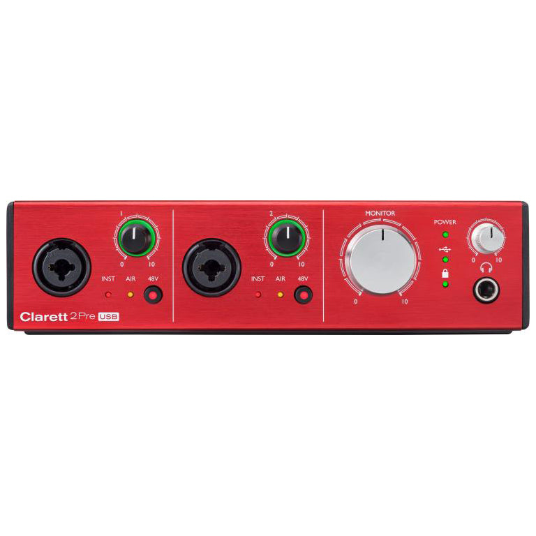 Focusrite Clarett 2Pre USB 24/192 10-In/4-Out Audio Interface PC