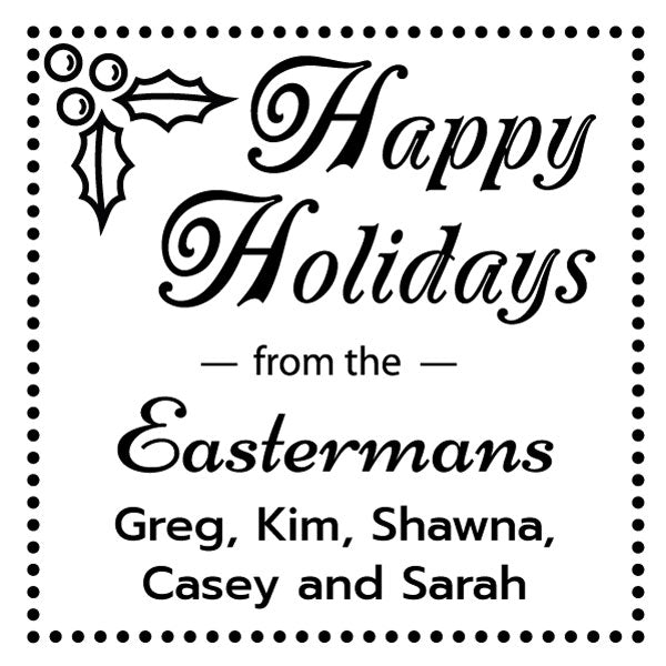 Custom Happy Holidays Square Stamp