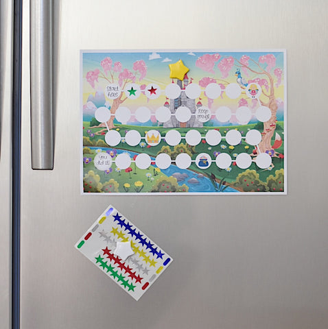 Sticker chart on the fridge