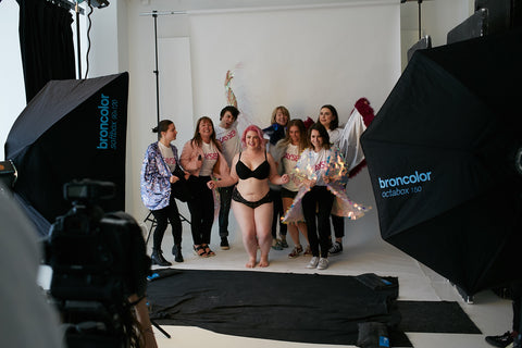 Women in lingerie at photoshoot