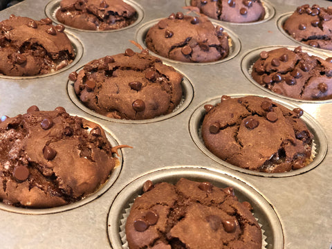 Gluten Free/Dairy Free Double Down Chocolate Muffins