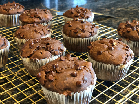 Gluten-free and Dairy-free double down chocolate muffins