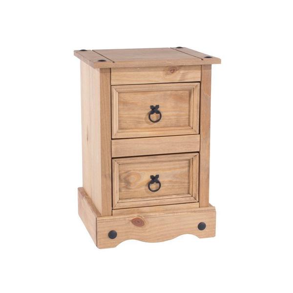 Corona Pine 2 Drawer Bedside Table