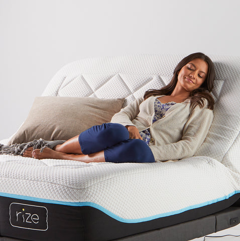 Sitting with the upper body raised in an adjustable bed helps with heartburn and acid reflux