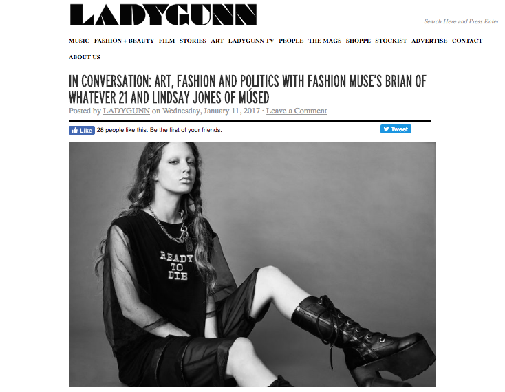 Ladygunn Magazine Whatever 21 x Músed Interview