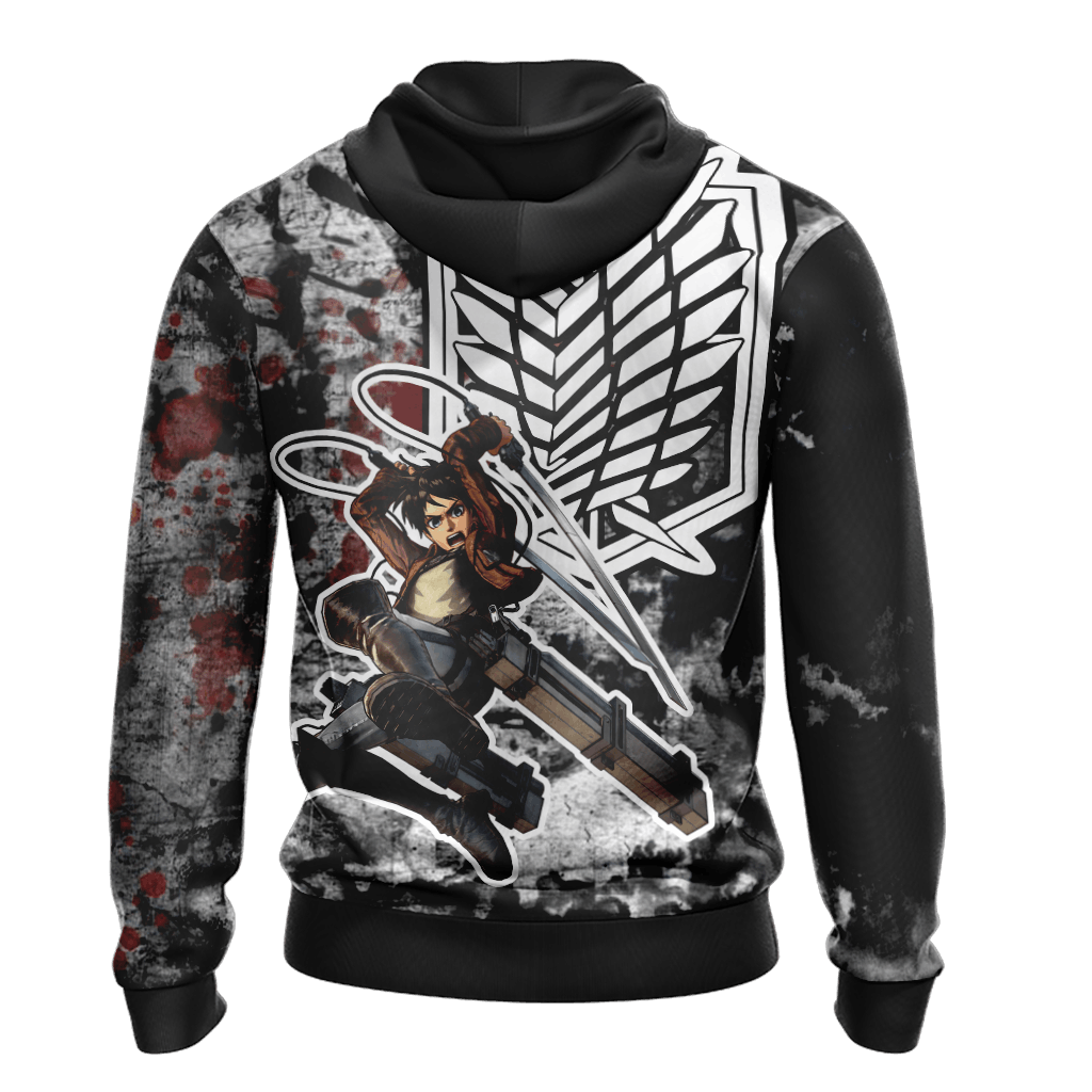 attack on titan zip up hoodie