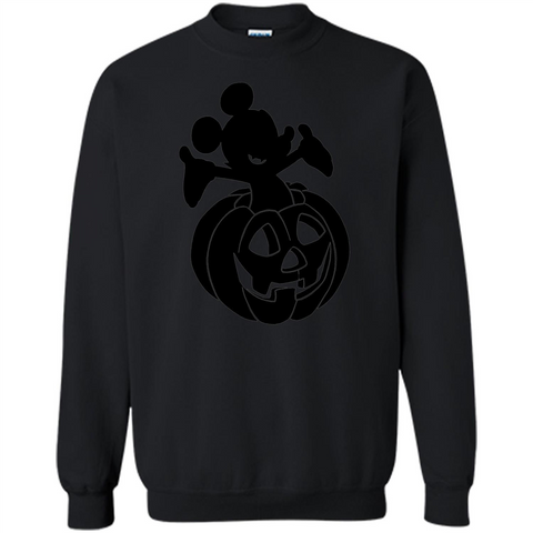 Mickey Mouse Halloween Pumpkin T-shirt Black / S Printed Crewneck Pullover Sweatshirt 8 oz - WackyTee