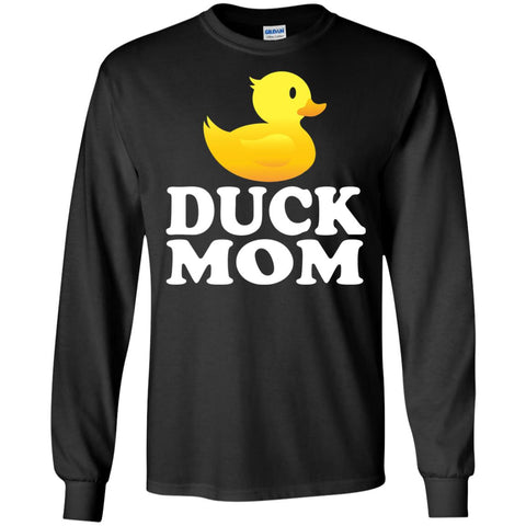 Duck Mom Funny Bird Lover T-shirt Black / S G240 Gildan LS Ultra Cotton T-Shirt - WackyTee