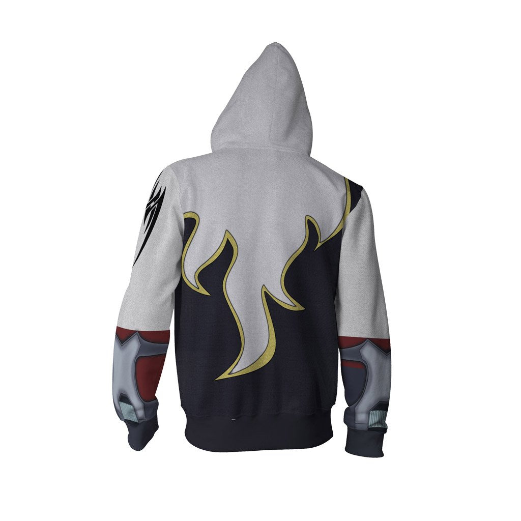 Tekken Jin Kazama White Flame Cosplay Zip Up Hoodie Jacket.