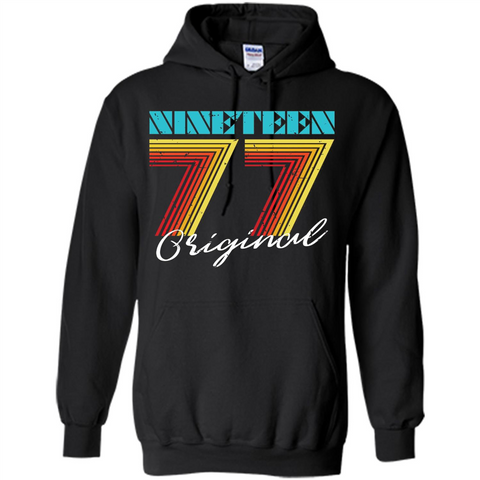 Original 1977 Birthday T-shirt Black / S Pullover Hoodie 8 oz - WackyTee