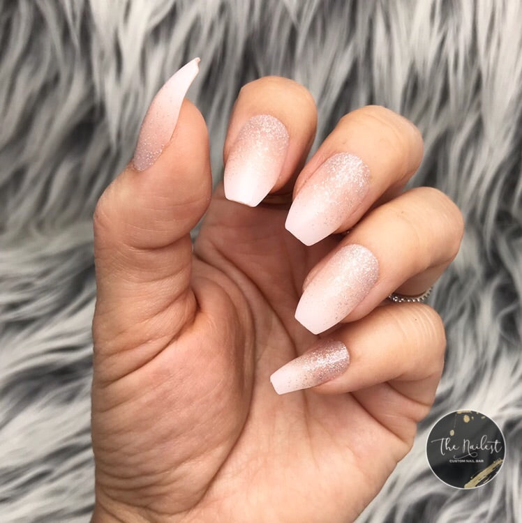 Instant Glam Baby Boomer Nude W Glitter Ombre Set The Nailest