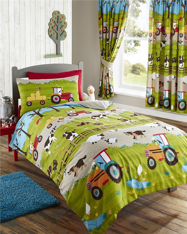 Childrens Quilt Cover Sets Farm Animals Red Tractor Bed Sets Old