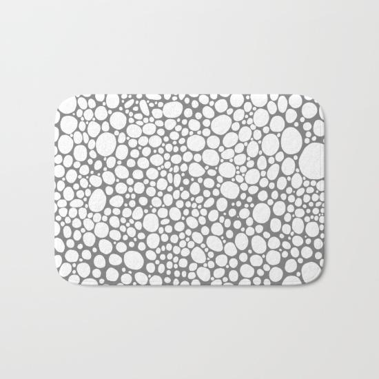 Bath Mat Grey White Bubbles Sincerely Joy