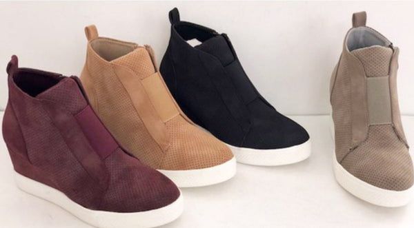 zoey black wedge sneaker