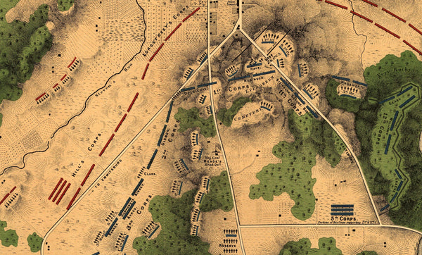 Gettysburg Color Battle Map of 2 July – Battle Archives
