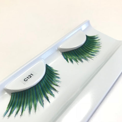 Green false lashes