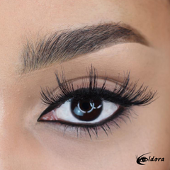 Eldora FM7 Faux Mink Vegan Lashes on model