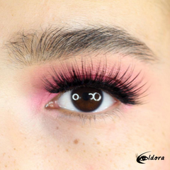 Eldora FM10 Faux Mink Vegan Lashes on model