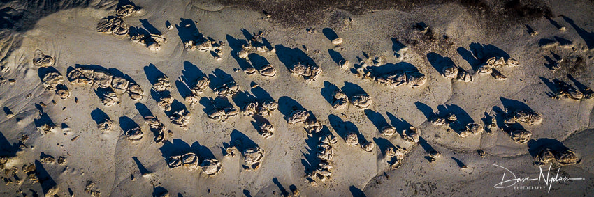 Aerial View of Cracked Eggs of Bisti Badlands