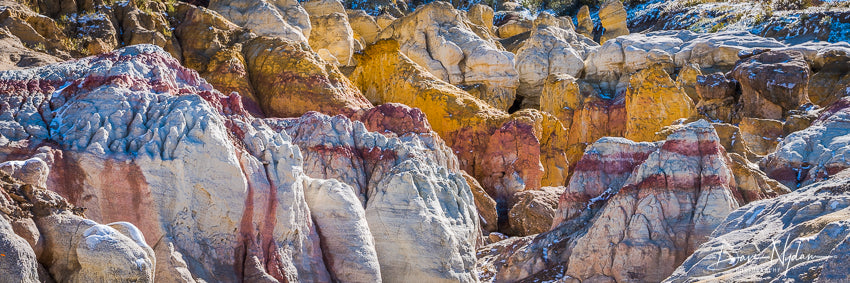 Gold, Red, White, Blue Rock Formations
