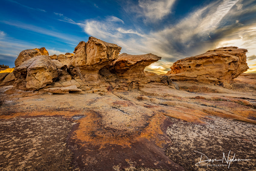 Pre Sunset Image of Unique Rock Formation in El Malpais National Monument