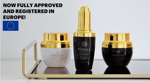 Nigella Therapy products with EU flag