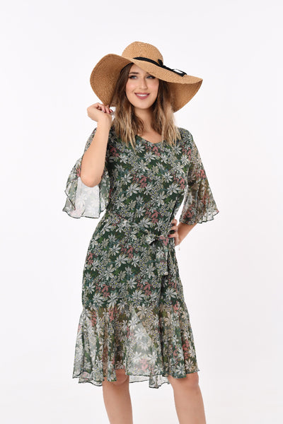 mid length floral dress