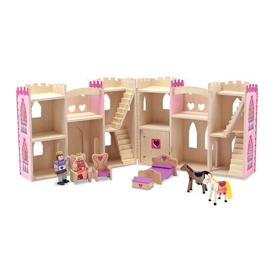 Details about   NEW Melissa & Doug Fold & Go Princess Castle Set 3708 Wooden Play toy W/ Dolls 