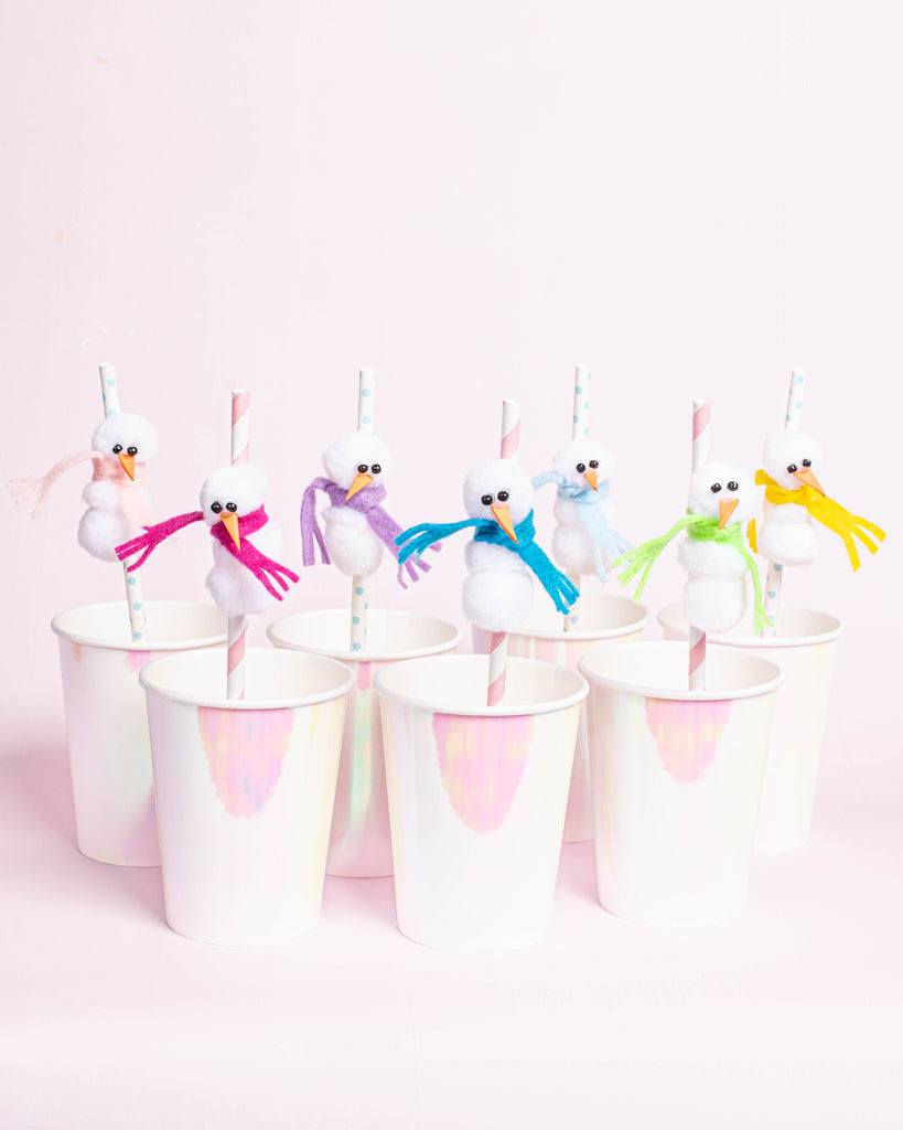 Party et Cie - Pom Pom Snowman Straws