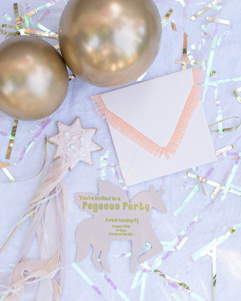 Pegasus Party Fringe Envelope Invitations