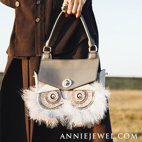 The Handmade Owl Leather Accessory For Bag.