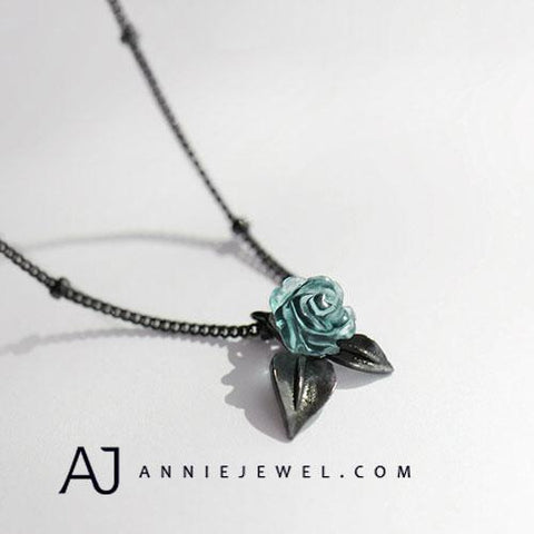 UNIQUE SILVER ROSE NECKLACE FLORAL CHOKERS BRAMBLE CHARM NECKLACE GIFT JEWELRY ACCESSORIES GIRLS WOMEN