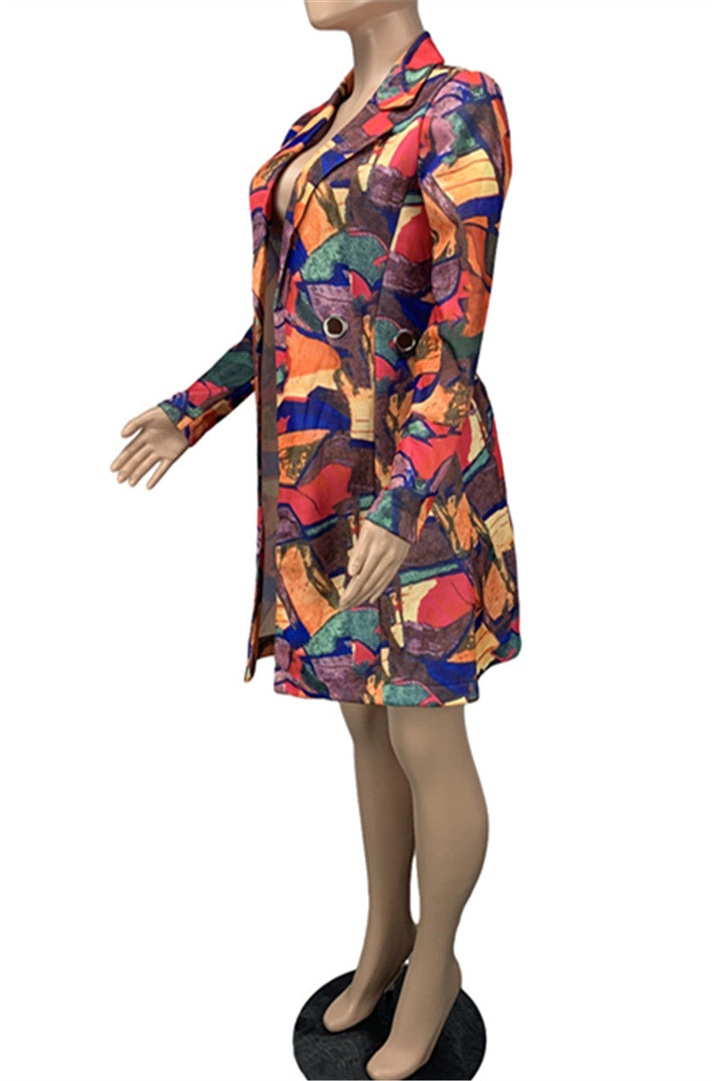 Printed Eyele Sleeve Outcoat