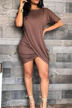 Irregular Front Mini Dress